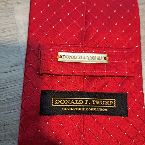 Donald J Trump Signature Collection Silk Tie Red White & Blue Lot of 2 58” & 59” - Picture 8 of 12